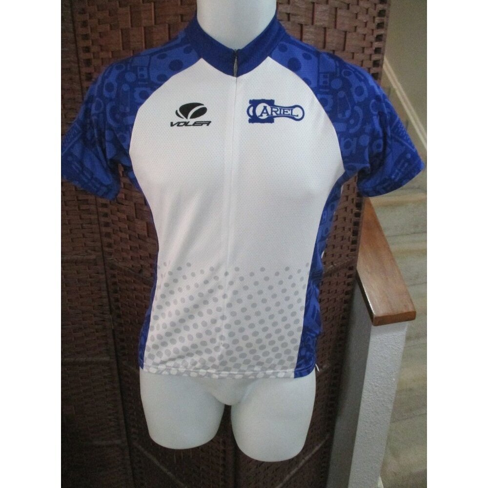 Voler Cycling Jersey men's Small 3/4 Zip Blue White